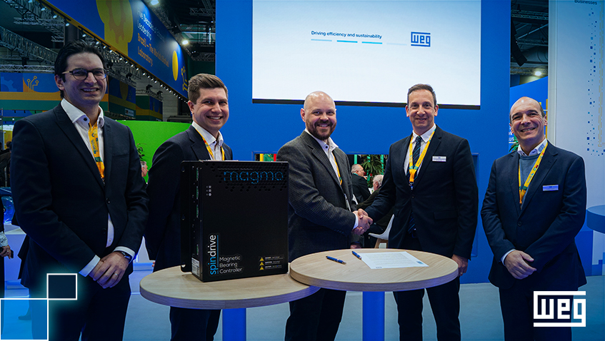 WEG e SpinDrive firmam parceria para desenvolver sistemas de motores de próxima geração livres de óleo com mancais magnéticos ativos
