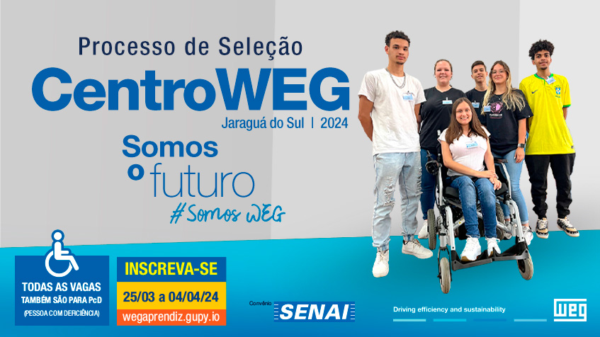 Estão abertas as inscrições para novas turmas do CentroWEG 2024; saiba como participar