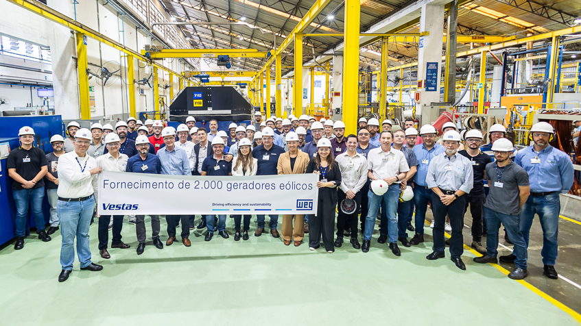 WEG reaches two thousand generators supplied to Vestas in Brazil