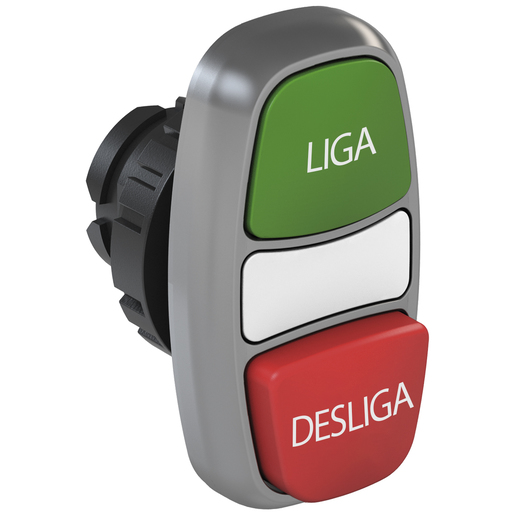 BOTAO CSW2-BDSIC21LD-WH Duplo ilum. saliente (IP66) Pulsador Verde/Vermelho