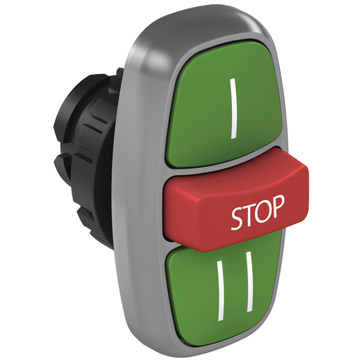 BOTON PULSADOR CSW2-BTFC212IIIS-WH Triplo rasante (IP66) pulsador Verde/Rojo/Verde