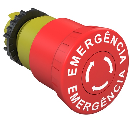 BOTAO CSW-BESG46-WH Emergência com trava Gira solta Vermelho
