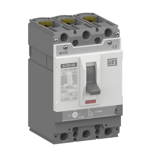 DISJUNTOR ACW100H-FMU25-3 25A 3 Polos 85kA @ 380Vc.a.(IEC 60947-2) Térmico ajustável e magnético fixo