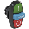 BOTAO CSW2-BTF241IOR-WH Triplo faceado (IP66) Pulsador Verde/Azul/Vermelho