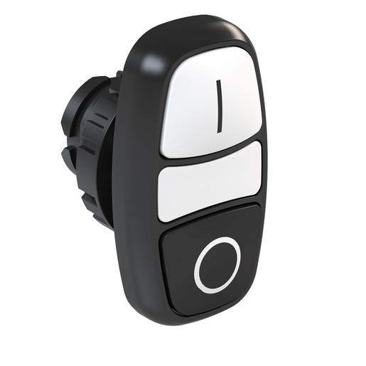 BOTAO CSW2-BDFI05IO-WH Duplo ilum. faceado (IP66) Pulsador Branco/Preto