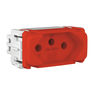 SOCKET 2P+E 20A/250V COMP RD
