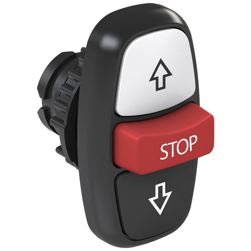 BOTON PULSADOR CSW2-BTF015FRS-WH Triplo rasante (IP66) pulsador Blanco/Rojo/Negro