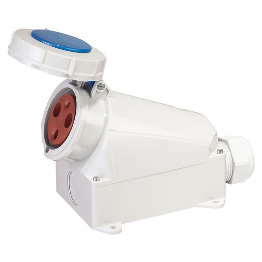 INDUSTRIAL WALL SOCKET TSW-63P3H9E53 63A 3 Poles 9h 380-440 Vac/dc