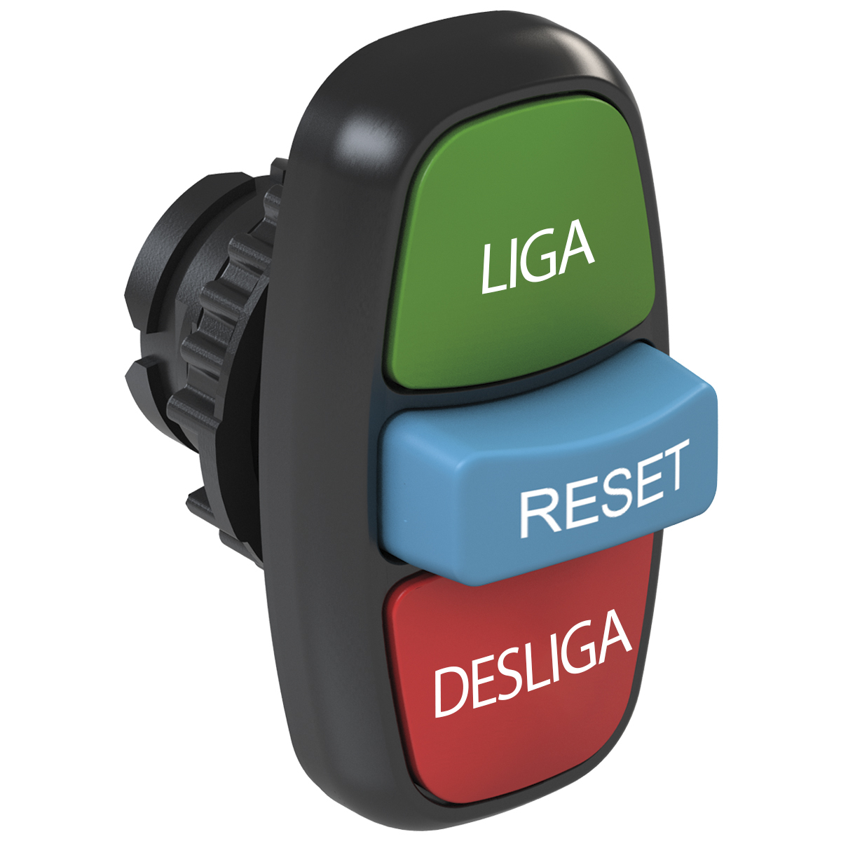 BOTAO CSW2-BTF241LDR-WH Triplo faceado (IP66) Pulsador Verde/Azul