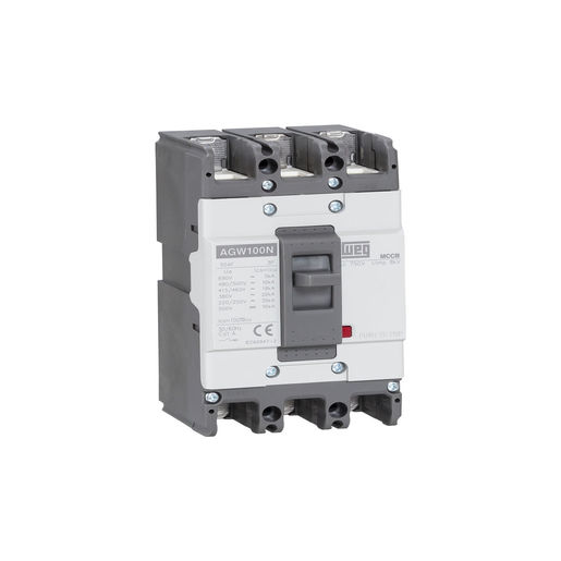 DISJUNTOR AGW100N-DX100-3 100A 3 polos  22kA @ 380Vc.a.(IEC 60947-2) Térmico e magnético fixos