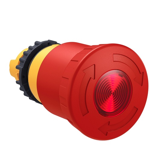 BOTAO CSW-BESGFIM-WH Emergência com trava Gira solta Vermelho