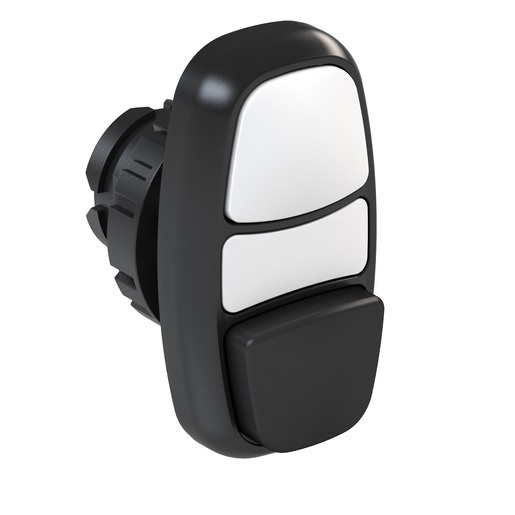 BOTON PULSADOR CSW2-BDSI05-WH Doble saliente iluminado (IP66) pulsador Blanco/Negro