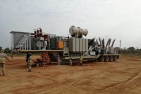 All supporting ancillary components fitted to the mobile substation. Final preparations underway, ready to commence with connection to the SNEL electrical network