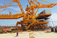 A Shaw Controls E-House affixed to a stacker reclaimer