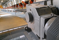 The inclined conveyor belt with Watt Drive technology transports the bulk material to the reversible belt, which deposits the bunker material. (Source: Watt Drive)